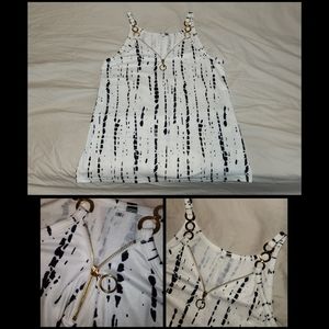 V Neck Zipper Tank Top